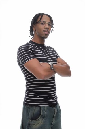 Camiseta Ermek - Slim Fit Listrada Preta/Branca